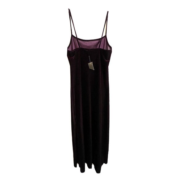 Necessary Object Purple Velvet Maxi Long Strap Dress Size L Cocktail Party - VTG - Picture 2 of 8